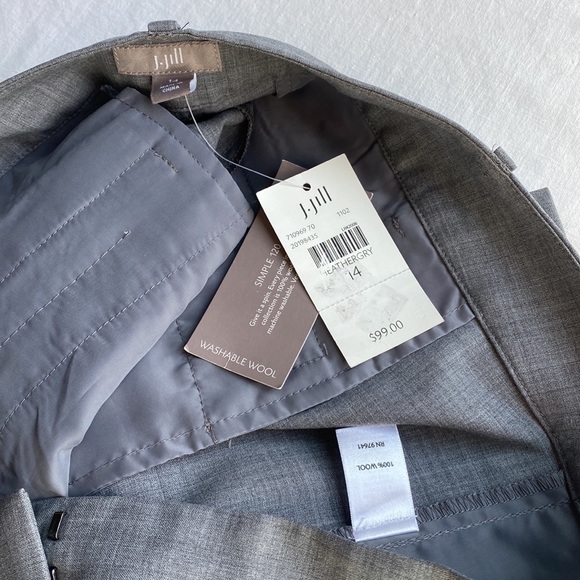 J. Jill NWT Heather Grey Washable Wool Dress Capri - Picture 3 of 3
